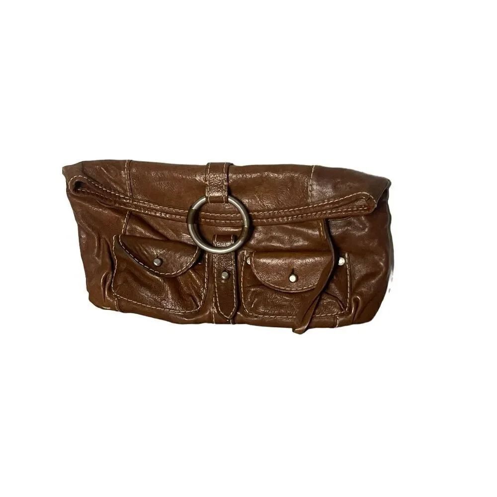 Ruehl 925 Abercrombie & Fitch Leather Fold Over Clutch Purse